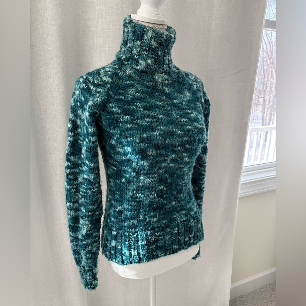 dELiA*s Teal Turtleneck Sweater with Side Buttons
